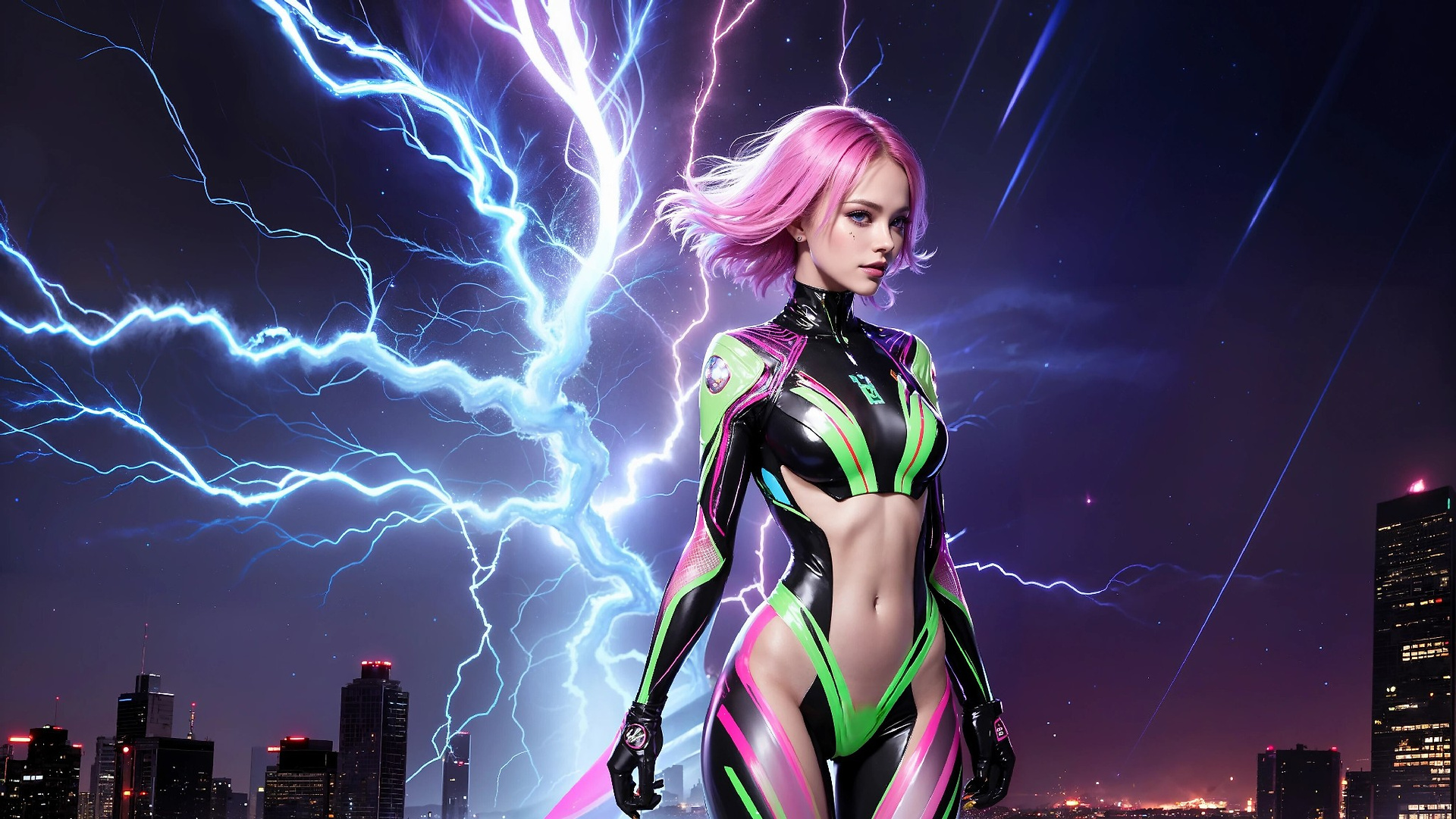 Charming Girl in an Alien Thunderstorm World