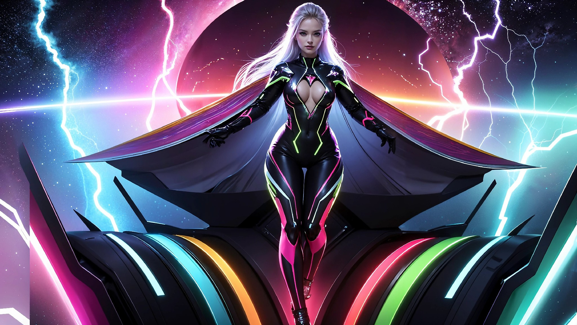 Charming Girl in an Alien Thunderstorm World