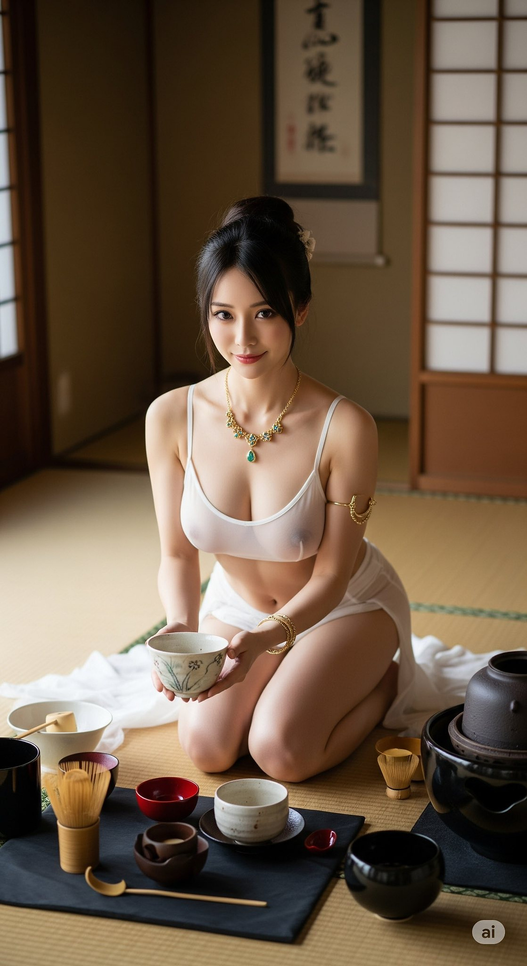 Sister serving tea