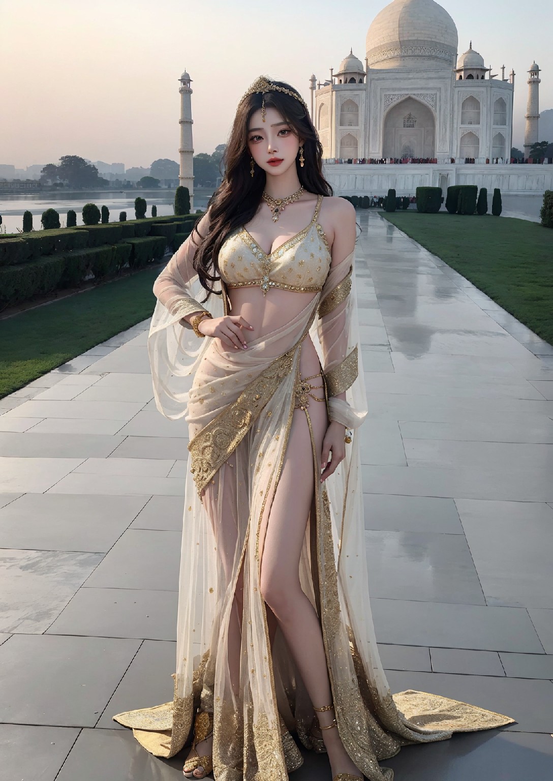 泰姬陵的美麗女人