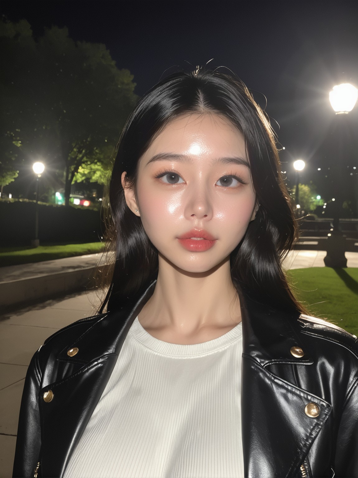 穿著皮夾克的夜行