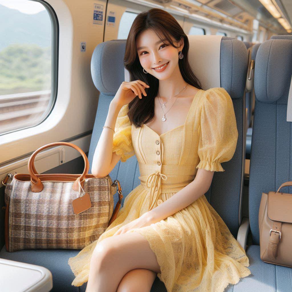 Girl on bullet train