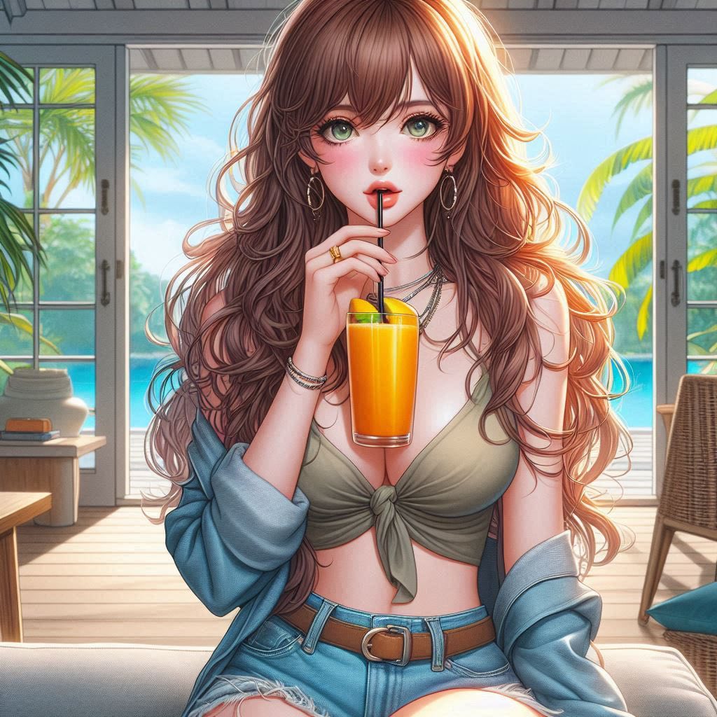 Cool juice at a tropical resort