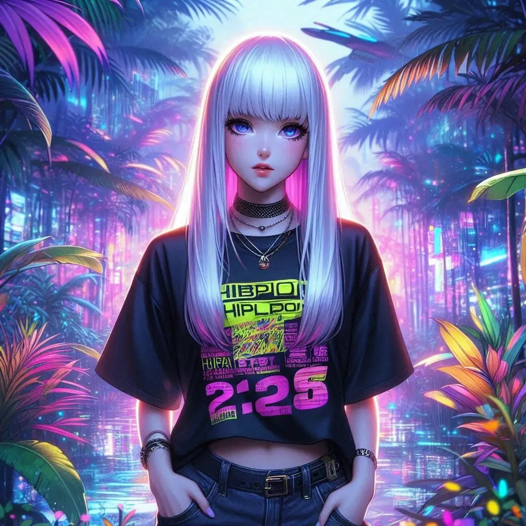 未來叢林中的龐克少女