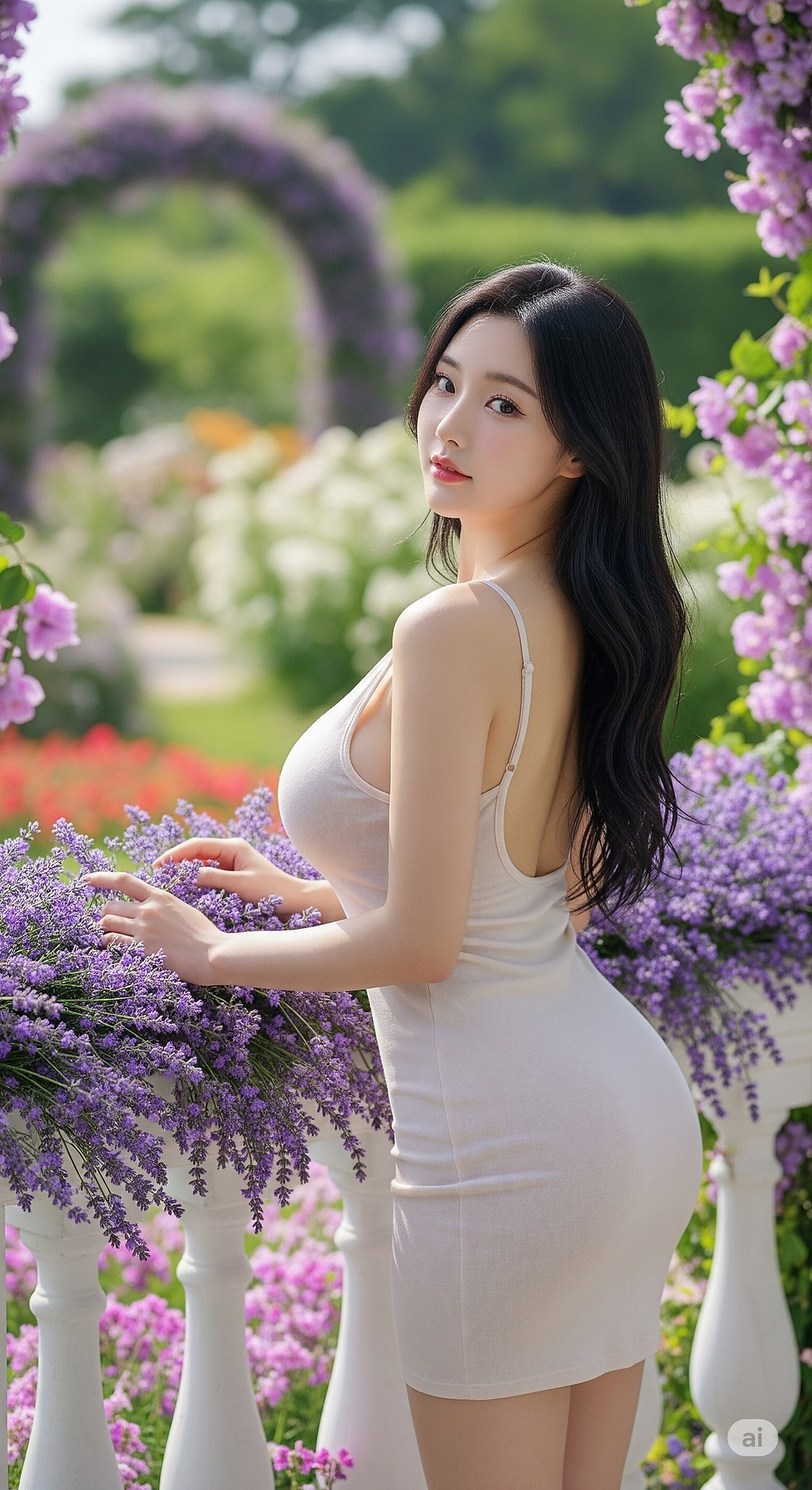 紫藤花下的凝眸