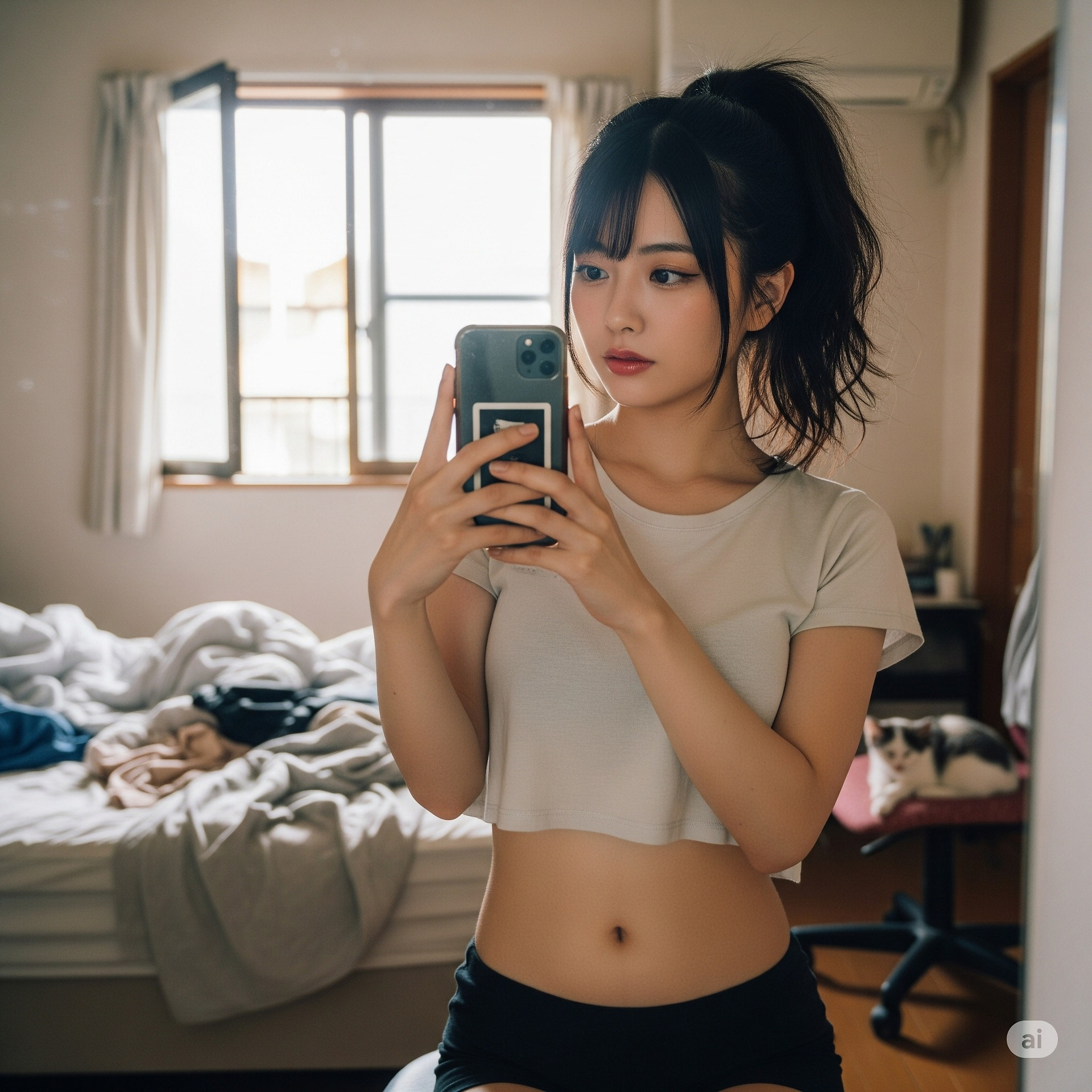 妹子在自己的房間自拍