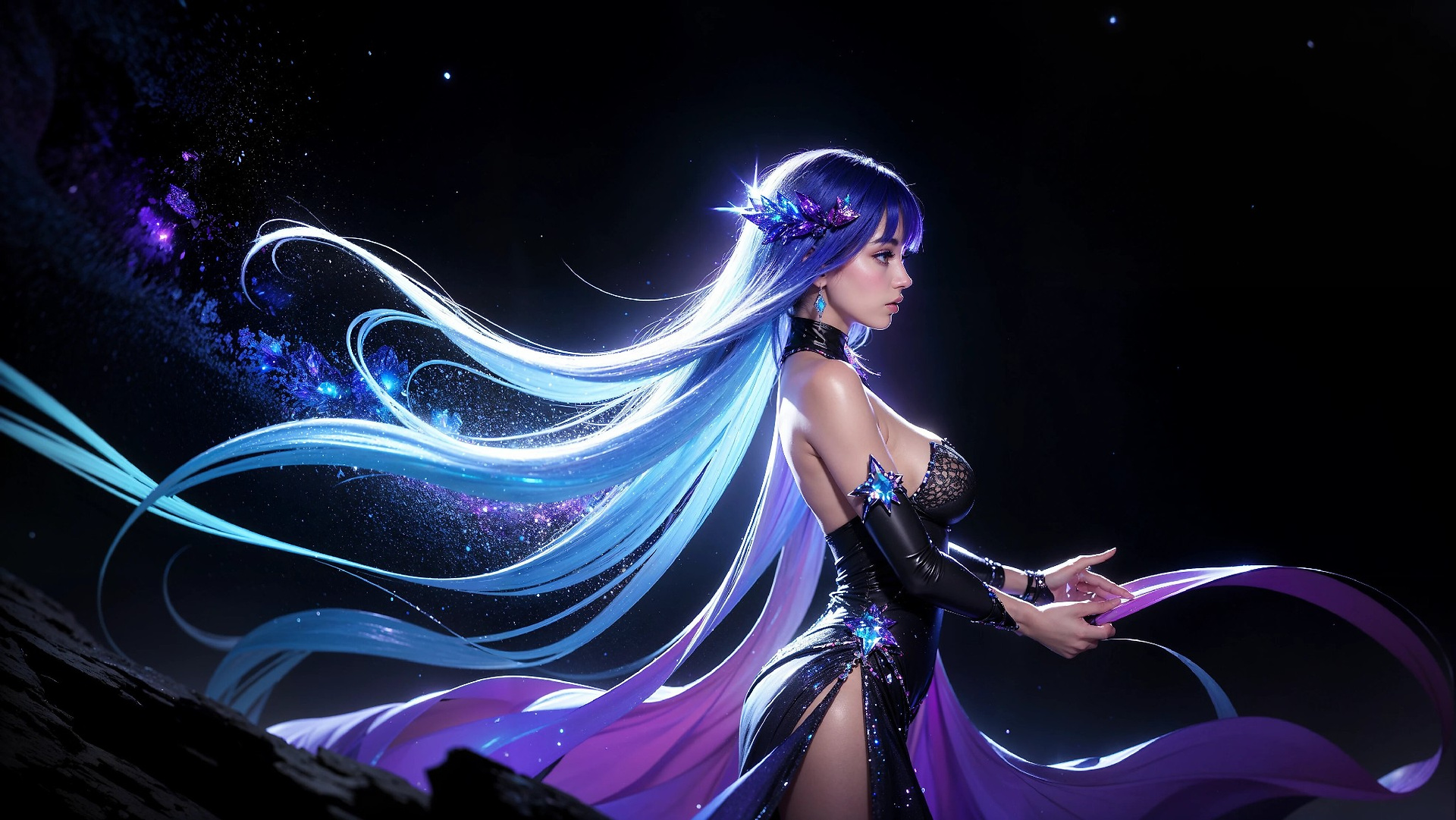 Vibrant Cosmic Princess Fashion