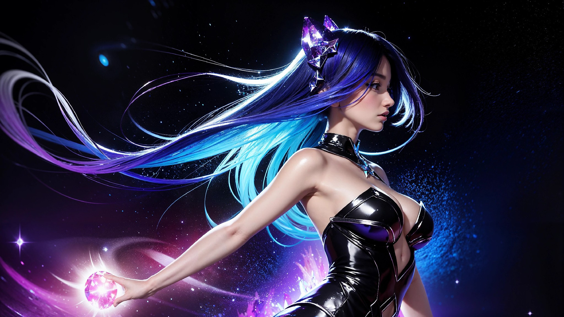 Vibrant Cosmic Princess Fashion