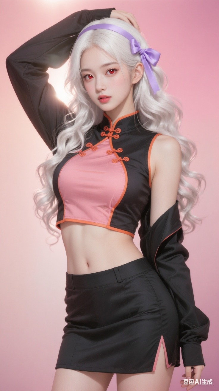Chinese style open navel top