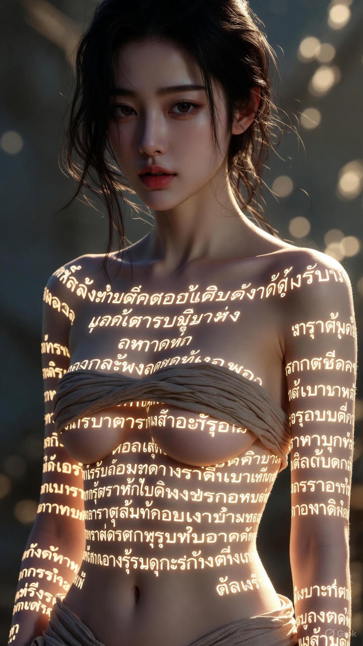 Thai Scripture Glowing Tattoo