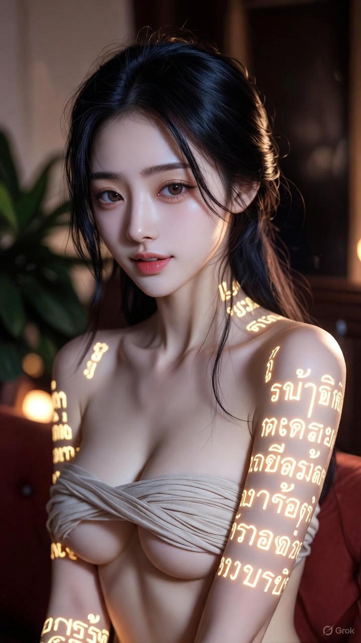 Thai Scripture Glowing Tattoo
