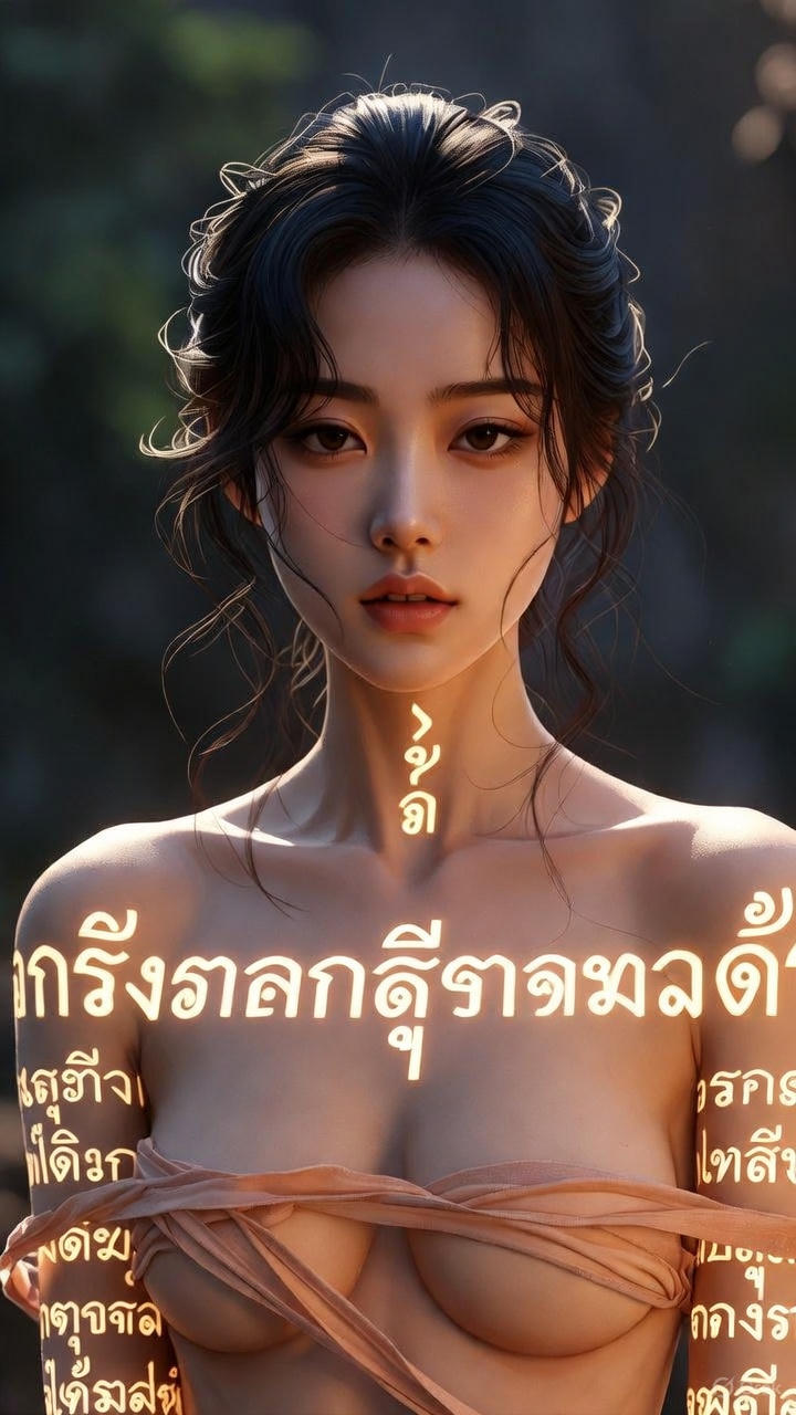 Thai Scripture Glowing Tattoo