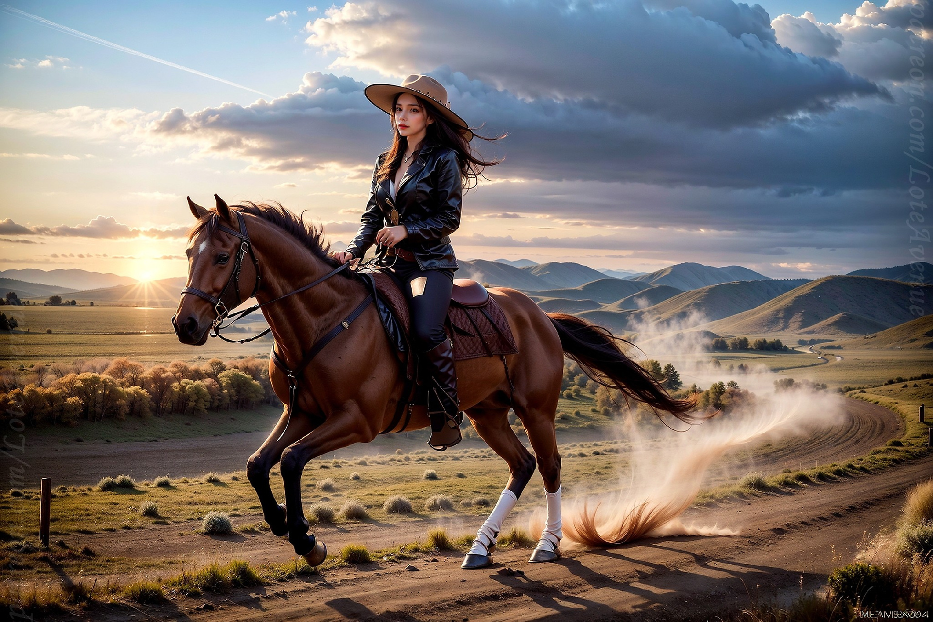 Grey. Horseback riding wallpaper style