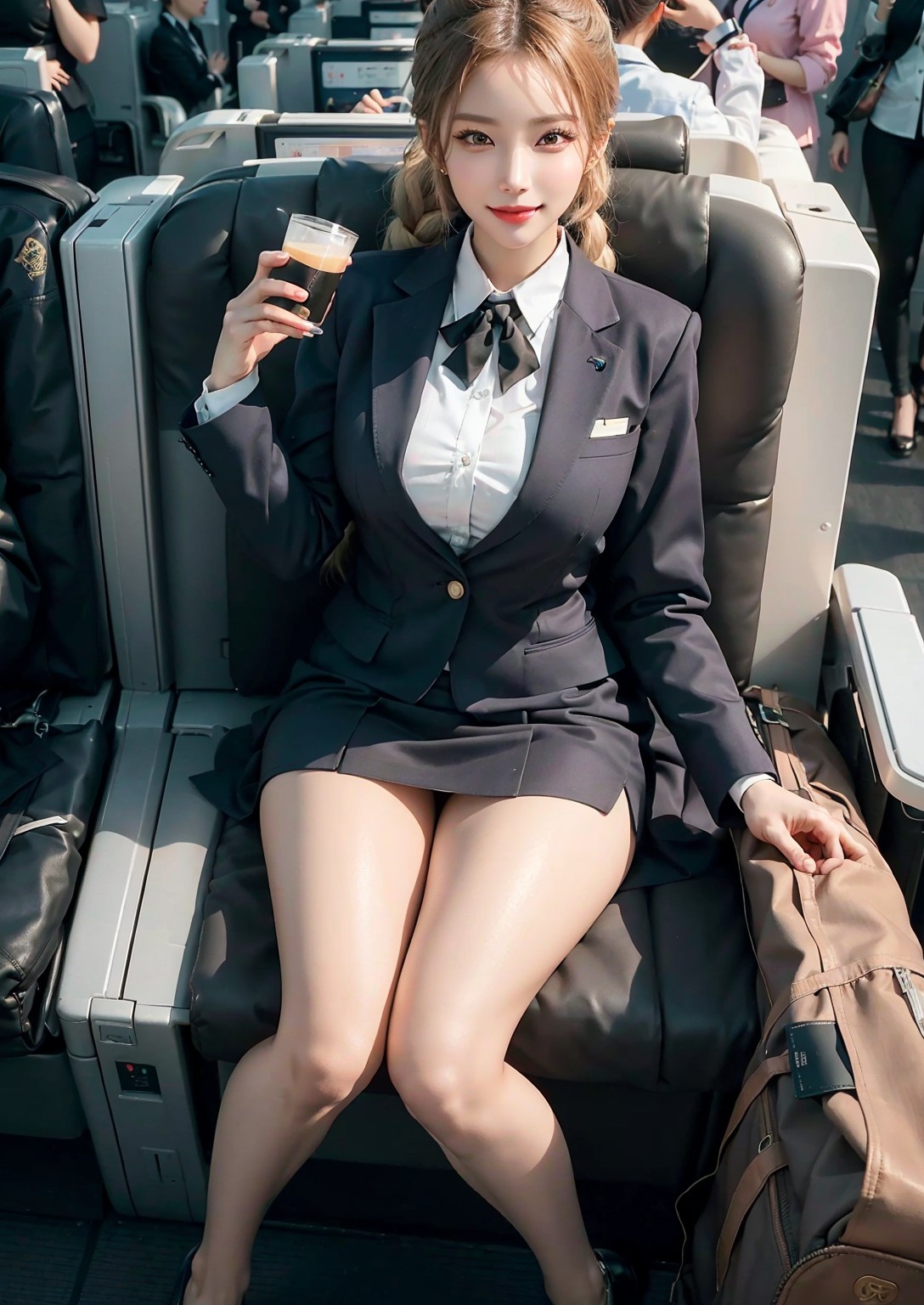 Lazy flight attendant