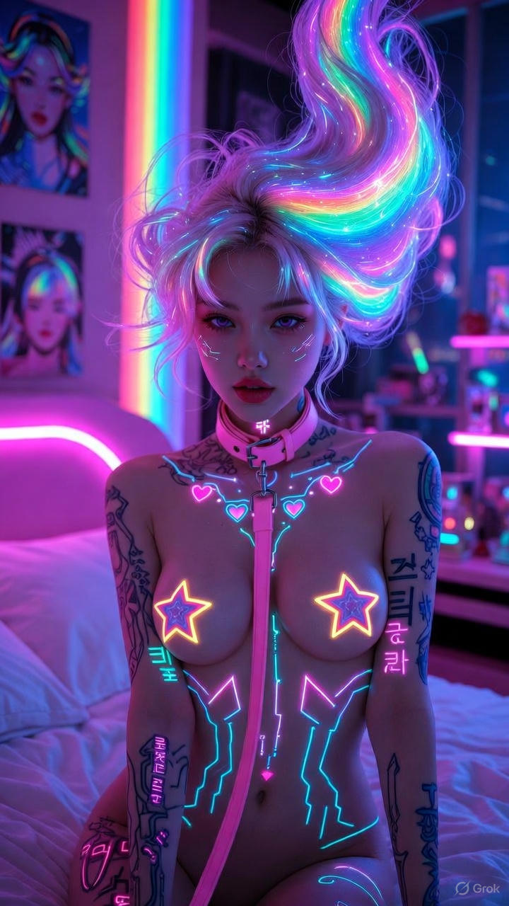 Neon K-pop Tattoo