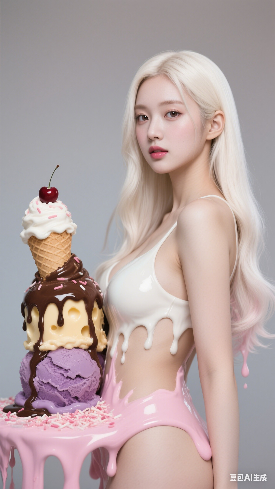 Cream Ice Cream Girl