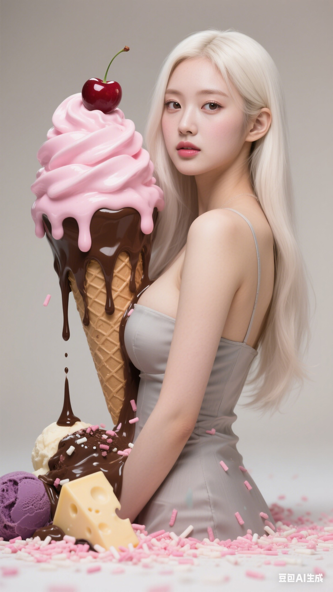 Cream Ice Cream Girl