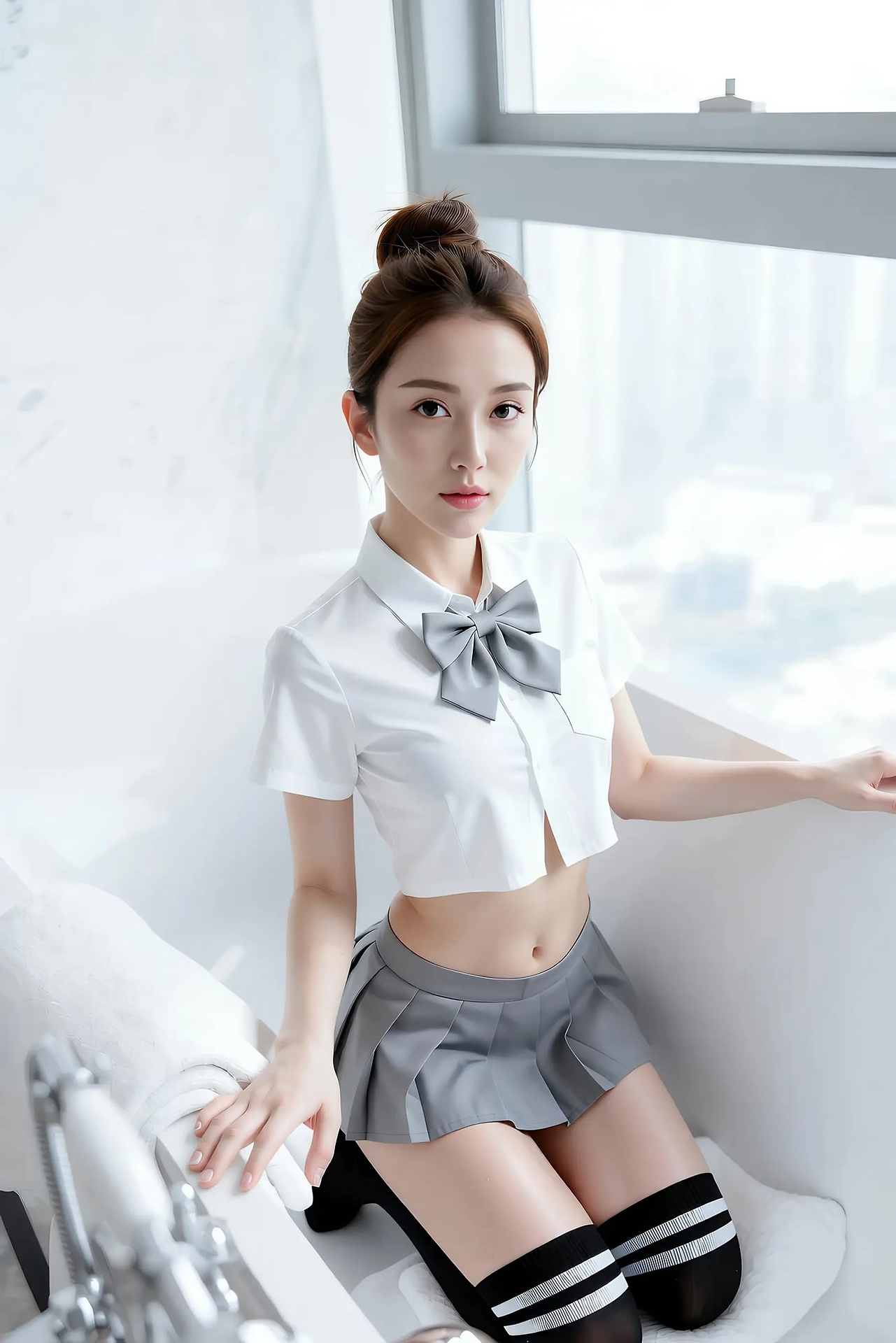 A lemon lemon - grey pleated skirt