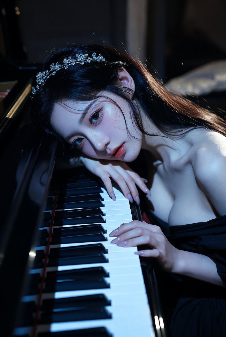 Sister practicing the piano