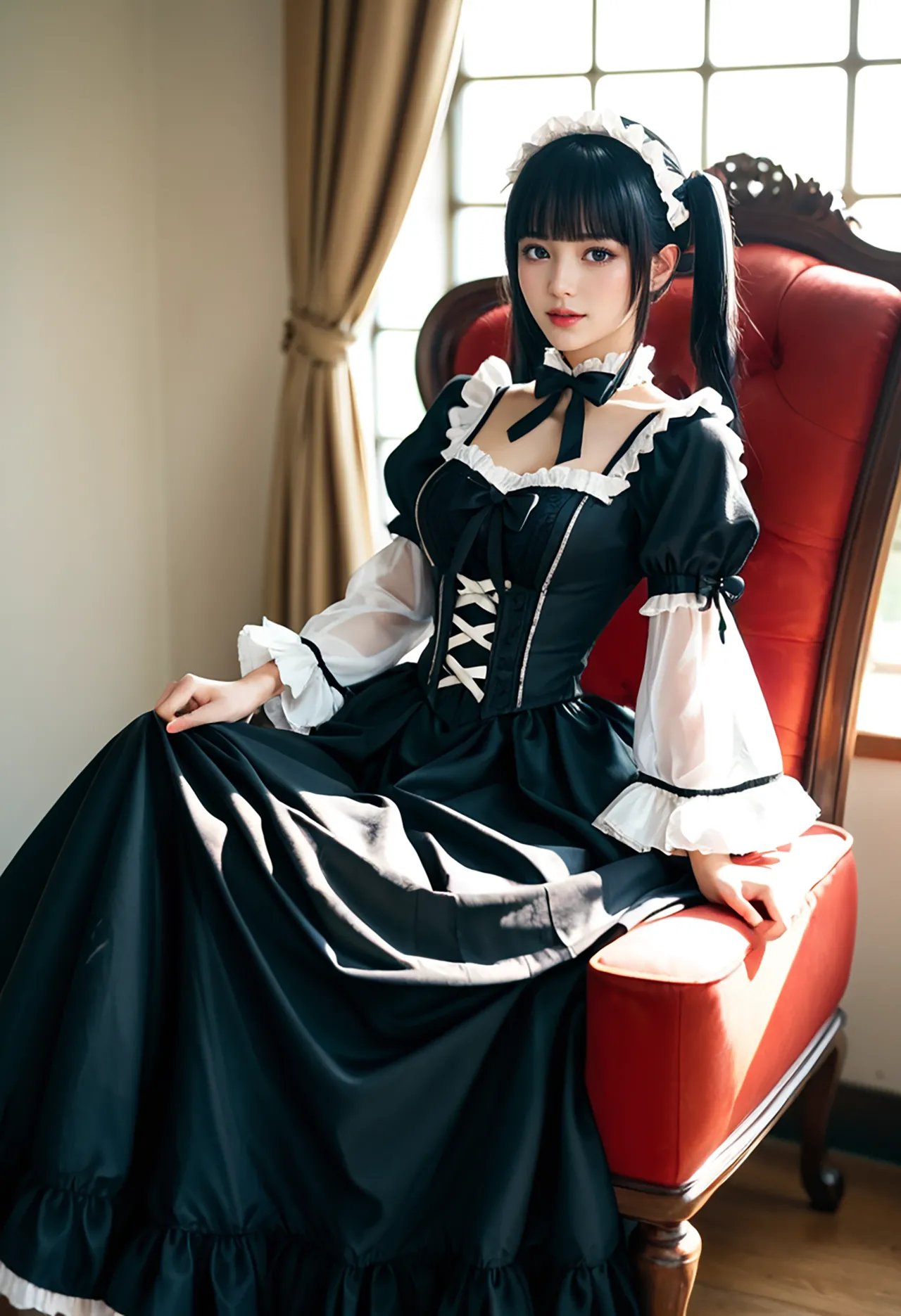 Twin-tail goth loli teenage girl and dressmaker insertion etch - Part 1