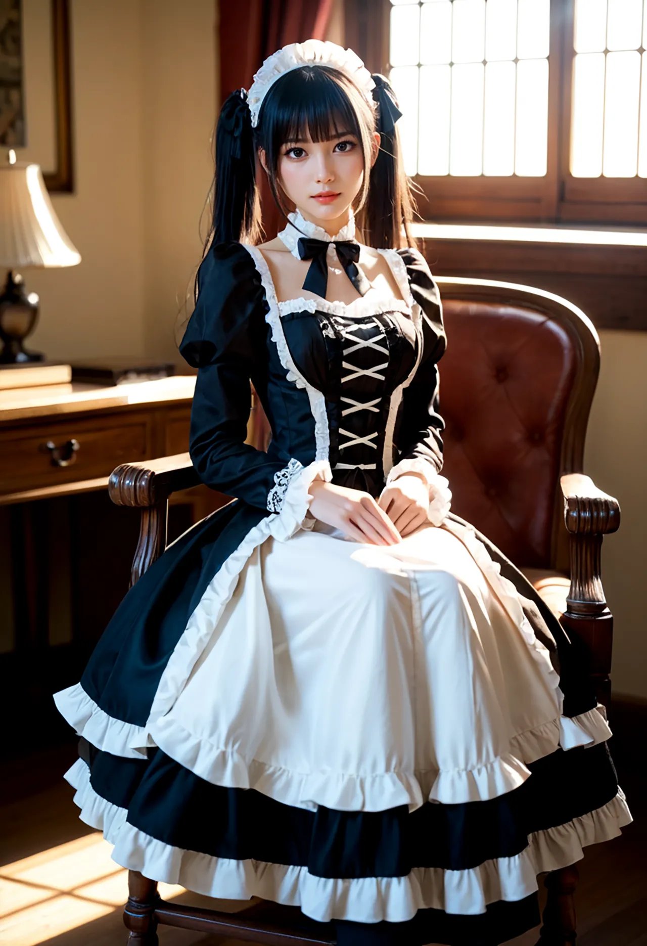 Twin-tail goth loli teenage girl and dressmaker insertion etch - Part 1