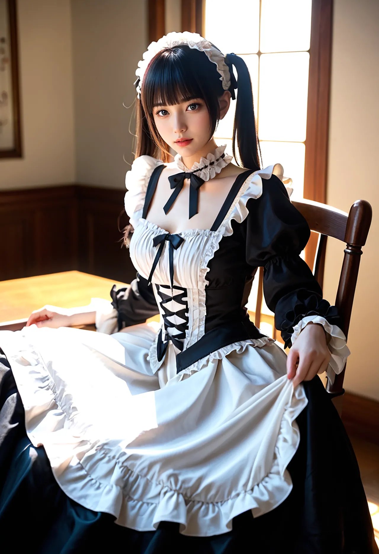 Twin-tail goth loli teenage girl and dressmaker insertion etch - Part 1