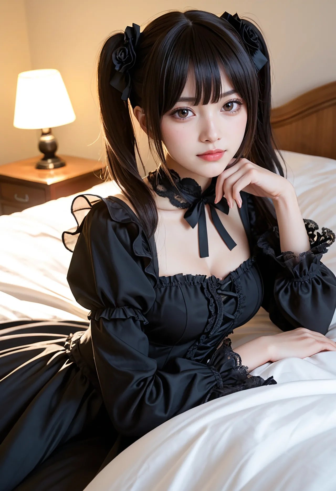 Twin-tail goth loli teenage girl and dressmaker insertion etch - Part 1